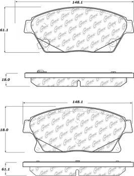 105.14670 Тормозные колодки Posi-Quiet Ceramic BUICK, CADILLAC, CHEVROLET перед 
