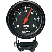 2-5/8" тахометр, 6,000 RPM, BLACK AUTO METER #2891