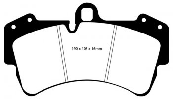 DP41473R EBC Brakes Yellowstuff Тормозные колодки перед AUDI Q7 (4L); PORSCHE Cayenne (9PA); VOLKSWAGEN Touareg (1st Gen) Ширина 190мм, Высота 107мм, Толщина 16мм