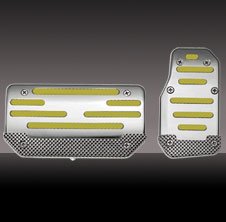 PEDL PAD 2PC YEL/CHR Chrome Finish