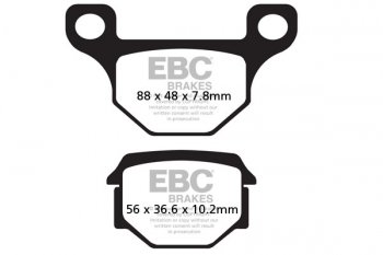 SFA093 EBC BRAKES Organic тормозные колодки BRANSON, C F MOTO, DERBI, EASY RIDER, HARTFORD/HRD, KEEWAY, MH/MOTOR HISPANIA, MOTO ROMA, PEUGEOT, RIEJU, SHERCO, SINNIS, SUPERBYKE, SUZUKI, TGB, WUYANG 1982-2012 года выпуска