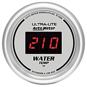 2-1/16" датчик температура воды, 0- 340`F, DIGITAL SILVER AUTO METER #6537 Water Temperature