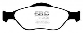 DP21320 EBC Brakes Greenstuff тормозные колодки передние FORD Fiesta (Mk5), Fusion, Ka, Puma, SportKa, StreetKa; MAZDA 2 для машин выпуска 2000-2012 года