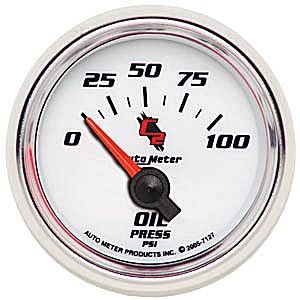 2-1/16" Давление масла, 0-100 PSI, SSE, C2 AUTO METER #7127 Oil Pressure