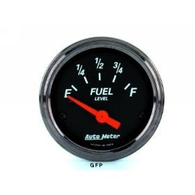 2" датчик уровня топлива, 0 E/30 F, PRE `65 GM, BLACK AUTO METER #1418 1418 2 1/16" Designer Black - Fuel Level Gauge - 0 Ohm Empty / 30 Ohm Full
