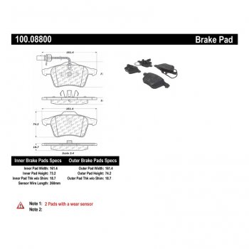 100.08800 Тормозные колодки C-TEK SEAT, VOLKSWAGEN перед 