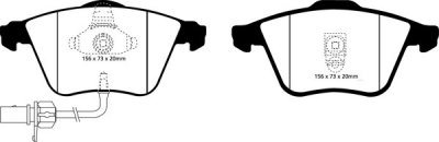 DP41510R EBC Brakes Yellowstuff Тормозные колодки перед AUDI A6, A6 quattro, A6 quattro Avant, allroad quattro Ширина 156мм, Высота 73мм, Толщина 20мм