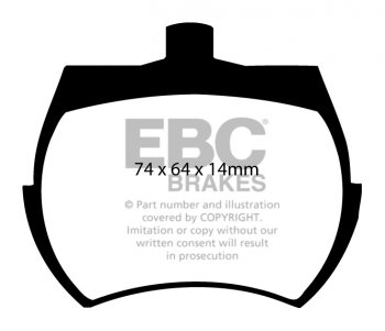 DP82127RP1 EBC Brakes Racing's RP-1™ Тормозные перед AUDI S3, TT, TTS; SEAT Leon; SKODA Octavia, Superb; VOLKSWAGEN Arteon, CC, Golf, Passat, Tiguan выпуска 1962-1993 года