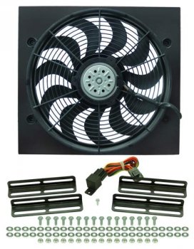 16919 DERALE Вентилятор Install Kit (Metal Shroud) 17" CFM high/low: 2400/1800