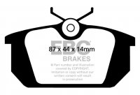 DP2596 EBC Brakes Greenstuff тормозные колодки зад ALFA ROMEO 145, 146, 155, GTV; FIAT Barchetta, Bravo, Coupe, Marea, Marea Weekend, Punto, Tempra, Tipo, Uno; LANCIA Dedra, Delta, Y10