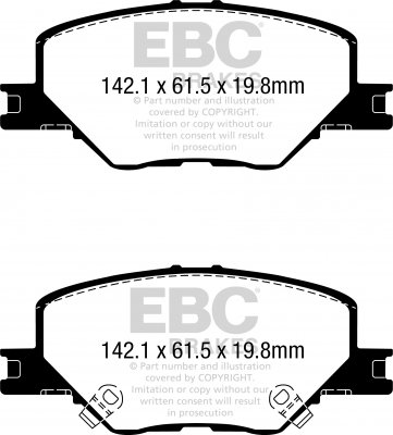 DPX2340 EBC Brakes Ultimax2 Тормозные колодки перед  OPEL Insignia; VAUXHALL Insignia выпуска 2017-2023 года