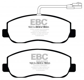 DPC2083 EBC Heavy Duty Carbon колодки перед NISSAN, OPEL, RENAULT, VAUXHALL 