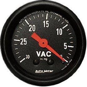2" вакуумметр 30 IN. HG, MECH, Z-SERIES AUTO METER #2610 2610 Z-Series 2'' Vacuum Gauge