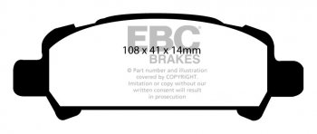 DP91293 EBC Brakes Orangestuff Тормозные колодки зад MITSUBISHI Shogun, Shogun Pinin, Shogun Sport, Sigma; SUBARU Impreza, Legacy, Legacy Outback выпуск 1977-2010 года
