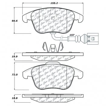 104.13750 Тормозные колодки Posi-Quiet Metallic AUDI, VOLKSWAGEN перед 