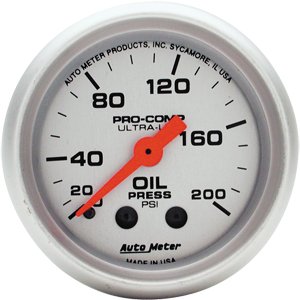 2" Давление масла, 0-200 PSI, MECH, ULTRA-LITE AUTO METER #4322 Oil Pressure