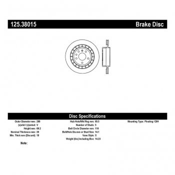 125.38015 Тормозные диски Premium SAAB зад 