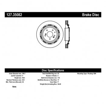 127.35082 Тормозные диски Premium MERCEDES-BENZ зад 