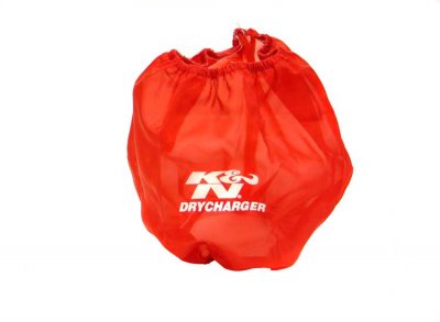 RF-1017DR K&amp;N Чехол фильтра DRYCHARGER для красный, CUSTOM PreCharger ® - K&N PreCharger является специально разработанным фильтром для того чтобы продлить интервал обслуживания K&N фильтра, при использование в очень пыльных условиях.