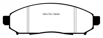 DP61747 EBC Brakes Greenstuff тормозные колодки передние NISSAN Navara, Pathfinder NISSAN Frontier 2.5 2005 and up; NISSAN Frontier 4.0 2005 and up; NISSAN Pathfinder 4.0 2005 and up; NISSAN Xterra 4.0 2005 and up