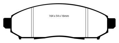 DP61747 EBC Brakes Greenstuff тормозные колодки передние NISSAN Navara, Pathfinder NISSAN Frontier 2.5 2005 and up; NISSAN Frontier 4.0 2005 and up; NISSAN Pathfinder 4.0 2005 and up; NISSAN Xterra 4.0 2005 and up