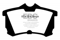 DP1216 EBC Brakes Ultimax2 тормозные колодки HONDA Accord