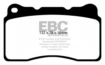 DP32093C EBC Brakes Redstuff Тормозные колодки CADILLAC ATS, CT6; OPEL / VAUXHALL Astra, GTC, Insignia; SAAB 9-5 выпуска 2009-2019 года