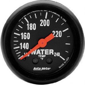 2" датчик температура воды, 120-240`F MECH, Z-SERIES AUTO METER #2607 2607 Z-Series 2'' Water Temperature Gauge