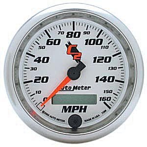 3-3/8" сподометр, 160 MPH, IN-DASH, ELEC, C2 AUTO METER #7288 SpeedometerElec. Programmable