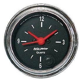 2" часы, 12 VOLT, SSE, CHROME AUTO METER #2585 2585 Traditional Chrome Short Sweep Clock Quartz