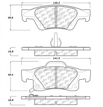 105.14980 Тормозные колодки Posi-Quiet Ceramic DODGE, JEEP зад. 