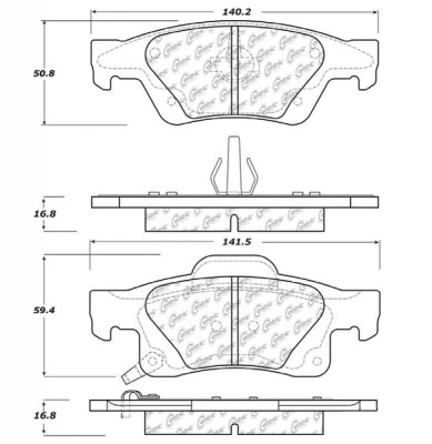 105.14980 Тормозные колодки Posi-Quiet Ceramic DODGE, JEEP зад. 