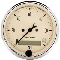 3-1/8" сподометр, 120 MPH, ELEC, ANTIQUE BEIGE AUTO METER #1887