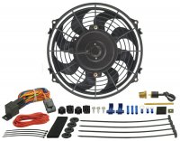 18309 DERALE Вентилятор Dyno-Cool изогнутые лопасти with Thermostat Kit 9"