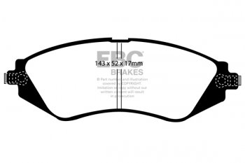 DP1196 EBC Brakes Ultimax2 тормозные колодки CHEVROLET Epica, Lacetti, Nubira, Tacuma; DAEWOO Cielo, Lacetti, Lanos, Nubira, Tacuma выпуска 1996-2011 года