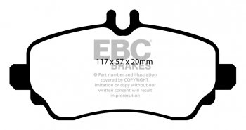 DP21555 EBC Brakes Greenstuff тормозные колодки перед. MERCEDES-BENZ Vaneo выпуска 2002-2006 года