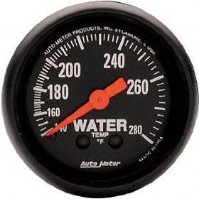 2" датчик температура воды, 140-280`F MECH, Z-SERIES AUTO METER #2606 2606 Z-Series 2'' Water Temperature Gauge