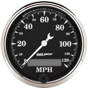 3-1/8" сподометр, 120 MPH, ELEC, OLD TYME BLACK AUTO METER #1787 Speedometer Elec. Programmable