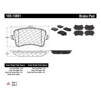 105.13861 Тормозные колодки Posi-Quiet Ceramic AUDI 