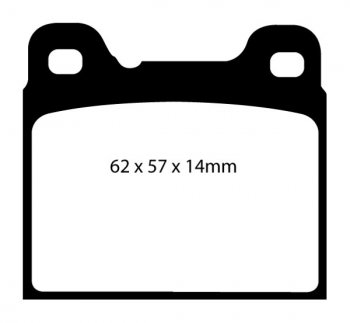 DP31043C EBC Brakes Redstuff Тормозные колодки зад. VOLVO 850 Ширина 62мм, Высота 57мм, Толщина 14мм