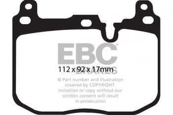 DP92130 EBC Brakes Orangestuff колодки тормозные перед BMW 1xx, 2xx, 3xx, 4xx, M2, M3, M4 Ширина 112мм, Высота 92мм, Толщина 17мм