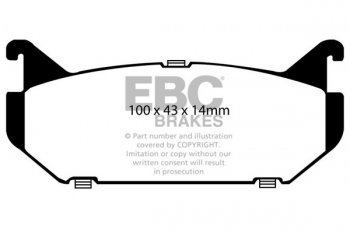 DP972  EBC Brakes Ultimax2 Тормозные колодки зад. FORD Probe выпуска 1991 — 2000 года