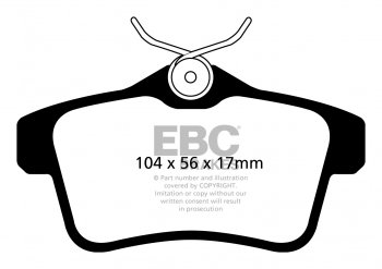 DP32053C EBC Brakes Redstuff Тормозные колодки зад. PEUGEOT RCZ выпуска 2009-2015 года