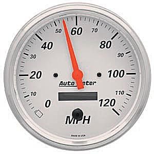 5" сподометр, 120 MPH, ELEC ARCTIC WHITE, PROG AUTO METER #1389 Speedometer Elec. Programmable