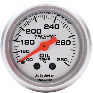 2" датчик температуры масла, 140-280`F, MECH, ULTRA-LITE AUTO METER #4341 Oil Temperature