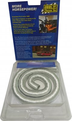 17075 THERMO TEC Термо рукав из алюминия и кремния Д=1,9см длинна 90см  серебряный Термопокрытие для шлангов и проводов