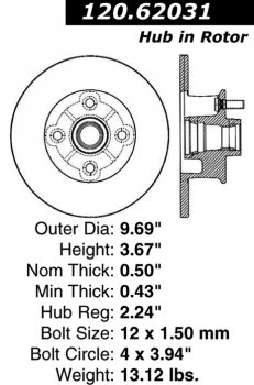 Передний тормозной диск - с перфорацией и насечками CHEVROLET PDS.62031 