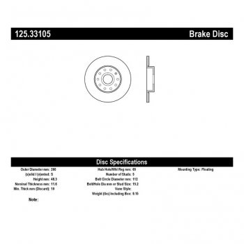 125.33105 Тормозные диски Premium AUDI, SEAT, VOLKSWAGEN зад 