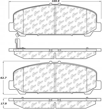 106.15090 Тормозные колодки PosiQuiet Extended Wear перед INFINITI QX56, QX80; NISSAN Armada, Titan машин выпуска 2011-2019 года