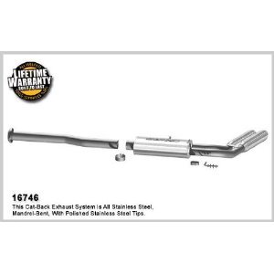 16746 Magnaflow Настроенный выпуск CATB 1500 GM P/U V8 4.8L, 5.3L, 6.0L, Crew/Extended Cab, Short Bed, excl Hybrid5 X 8 X 18in. Muffler; 3.0in. Tubing; 3.5in. Polished Stainless Tip; DUAL SIDE IN FRONT OF TIRE